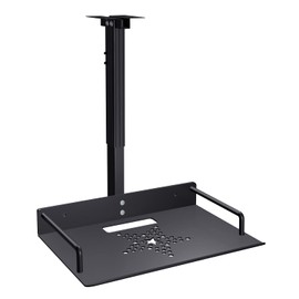 JGPIN Universal Ceiling Mount with Tray, 11.4-22 inches Adjustable, No Hole Installation, Aluminum Alloy, in-Tube Cable Routing, Universal Ceiling Mount for Projector/Camera