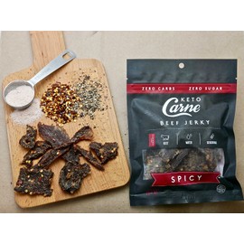 KETO CARNE | Healthy Keto & Low Carb Beef Jerky | 0g Carb | 0g Sugar | Sugar Free, Zero Carb | Gluten Free | Soy Free | Preservative Free | Nitrate Free | All Natural | Pack of 4