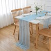 AOKSUNOVA Table Runner Chiffon Blue Table Runner for Wedding Bridal