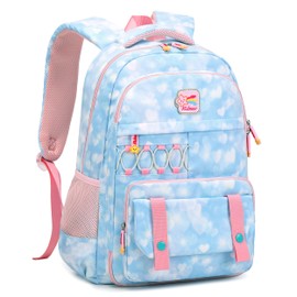 [KIDNUO] Girls Backpack 15.6 Inch Laptop School Bag Cute Kids Kindergarten Primary School Middle School Large Book Bag for Women Teenage Students Security Travel Daypack, blue