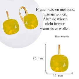 Earrings 925 Silver Austrian Zirconia - 24 Carat Gold-Plated Jewellery for Women and Girls - Drop Earrings Ideal for Gifts for Women, Sterling Silver, Cubic Zirconia