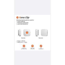 Kona Clip Dog Training Device- Dog Vibration Collar with Remote Controller for Small, Medium and Large Dogs, Correction Device for Dogs with Vibration, Waterproof, Rechargable