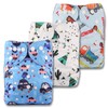 Littles & Bloomz, Reusable Pocket Cloth Nappy, Fastener: Popper, Set