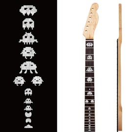 PLIGREAT 2 Pack Guitar Fingerboard Stickers Removable Pixel Monster Transfers Guitar Decal for Acoustic Guitars Electric Guitars Bass Decor Guitar Board Decals DIY Musical Instruments Decorations