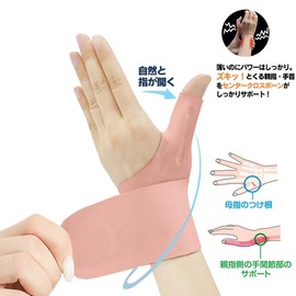 手首 親指 サポーター【超薄型/内蔵スプリング】 固定 保護 超薄型親指 サポーター 圧力調節 親指付け根サポーター 保護 怪我防止 軽量 吸汗速乾 スポーツ 家事 育児 パソコン/スマホ操作 男女兼用 (左右, ピンク/新型)