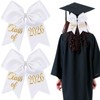 2 Pcs White Graduation Bow Class of 2026 Graduation Cap
