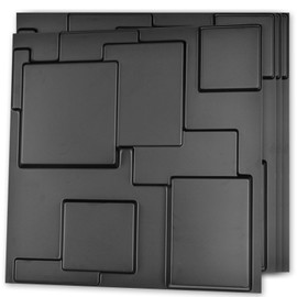 Art3d Decorative 3D Wall Panel, 32 Sq.FT PVC Interior Wall Decor for Living Room, Bedroom, Lobby, Office, Shopping Mall, Black