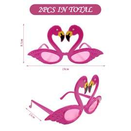 IDNVFY 2 Pack Flamingo Sunglasses Hawaiian Party Glasses Funny Style Sunglasses Photo Props Dance Fancy Dress Supplies