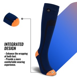 LEAKDRY Waterproof Socks,Merino Wool Thermal,Long Socks,Lightweight,Breathable,Hiking,Fishing,Skiing (US, Alpha, X-Large, Regular, Regular, Knee High/Black Orange)