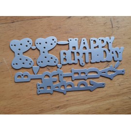 ZbFwmx Letter Happy Birthday Thank You Mr&Mrs Best Wishes Happy Anniversary Heart Metal Cutting Dies Stencil DIY Scrapbooking Embossing Tool DIY Paper Cards Album Decoration (Happy Birthday)
