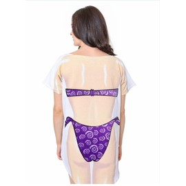 LA Imprints - Camisa de bikini original para cubrir - Divertida cubierta para trajes de baño para mujeres y hombres, Púrpura (Purple Sparkle), Talla única