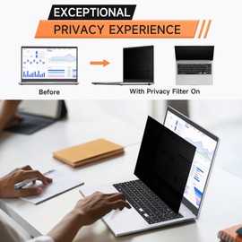 Mamol 360 Degree Privacy Filter 14" 16:10 Full Angle Anti-Spy Screen 14" Privacy Screen Compatible with Laptop (302mm x 188mm)