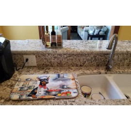 Caroline's Treasures DAC6240DDM Doberman Pinscher The Chef Dish Drying Mat Absorbent Dish Drying Mat Pad for Kitchen Counter Dish Drainer Mat for Countertop, 14 x 21", Multicolor