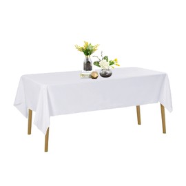 Bailarina Rectangle Tablecloth - 60x120 White, Polyester, Heat & Wrinkle Resistant, Dining & Buffet Table Cover