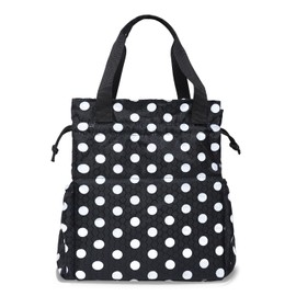 Bolsa de almuerzo para mujer con aislamiento y cordón para el trabajo, resistente a las manchas grande para mujer, con contenedores, bolsa de almuerzo reutilizable para hombre negro, bolsa de almuerzo