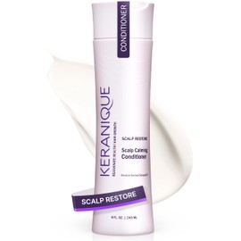 Keranique Scalp Restoring Conditioner for Women - Moisturizing & Exfoliating Conditioner for Dry Scalp - Sulfate-Free, Gentle for Colored Hair - Deep Conditioner for Damaged Hair with Keratin