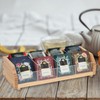 Tea Bag Storage Organizer, Natural Wood and Clear Acrylic, 4-Section