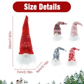 Mineup Christmas Decoration Figures Gnome with Illuminated LED, Pack of 5 Illuminated Gnome Autumn Decoration Gnome Figures with LED Light, Luminous Christmas Gnome Small for Children's Birthday,