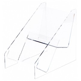 Plymor Clear Acrylic 2-Level 11-CD Display Shelf, 6" W x 9" D x 8" H (2 Pack)