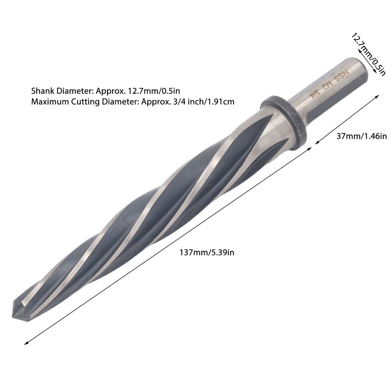 Construction Reamer 6542 and M2 High Speed Steel 3/4 Inch