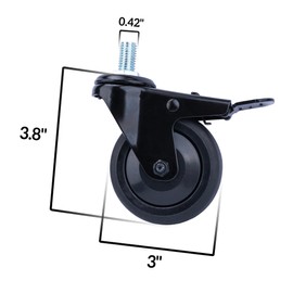 Pellet Grill Caster Replacement Wheels for Pit Boss 1000 & 1100, Austin XL, Pitboss, Louisiana Grill, Rec-Tec and Other Pellet Grills 2 Pack