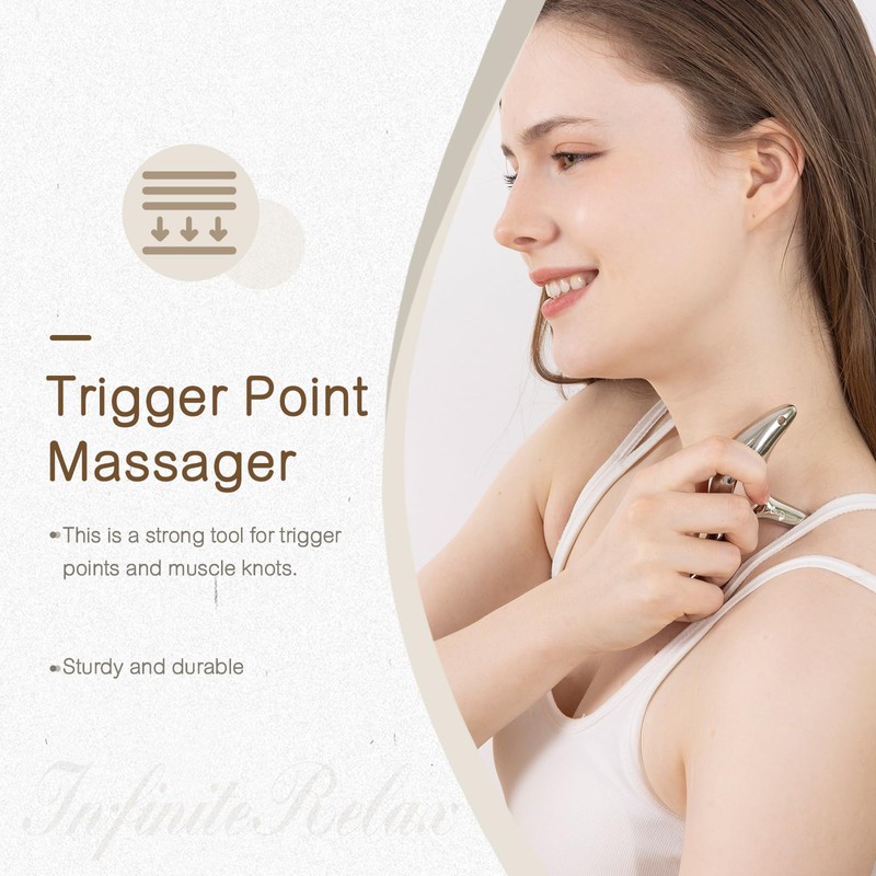 InfiniteRelax Metal Trigger Point Massage Tool for Deep Tissue Massage