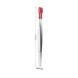 Eyelash tweezers tweezers rubber tip tweezers primary color black arrangement 6 types, 1 piece, red 15cm / 속눈썹집게 핀셋 고무팁 쪽집게 원색 블랙 정리 6종, 1개, 레드 15cm