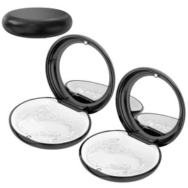 KIRZAX 2 Stück Zahnspangendose, mit Spiegel,Zahnprothesen Behälter, Gebissdose, Tragbarer Gebissdose,Zahnprothesendose,Dose für Zahnprothese,für Reisen und täglichen Gebrauch (Schwarz)