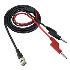 HCFeng BNC - Cable de prueba de enchufe plátano dual BNC a cable de prueba de apilamiento dual BNC macho a doble plátano macho/hembra cable de prueba para generadores de señal osciloscopio [4.2 pies/1.3 m]