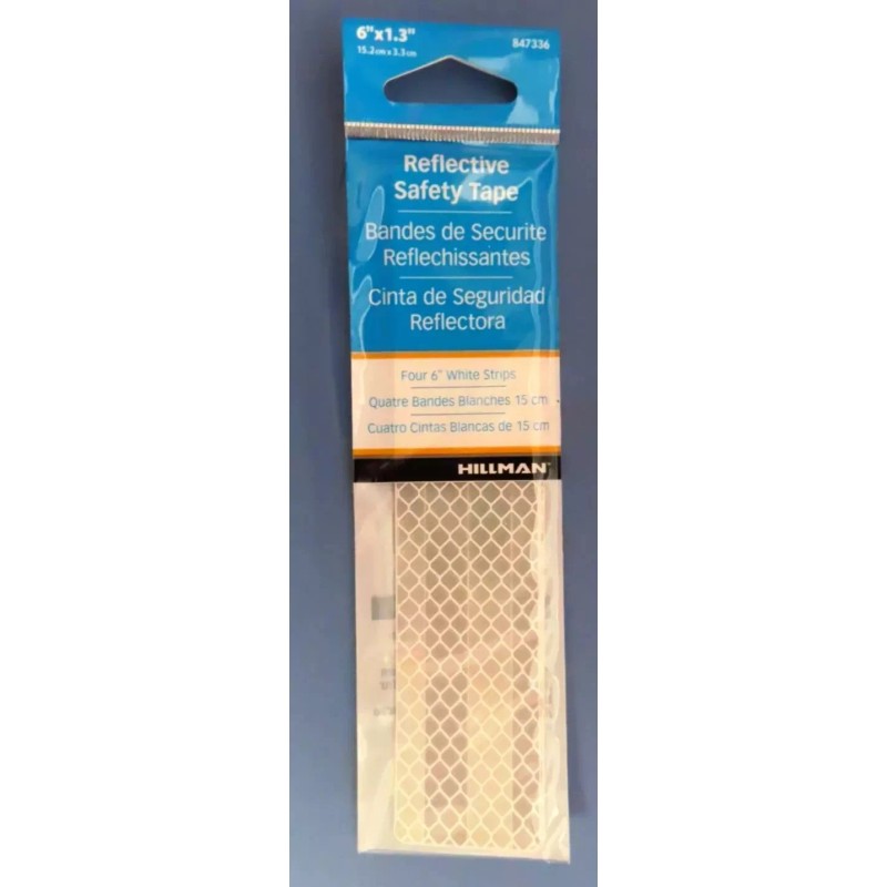 Hillman Silver 1-in White Reflective Vinyl Safety Tape 0.5-ft Model