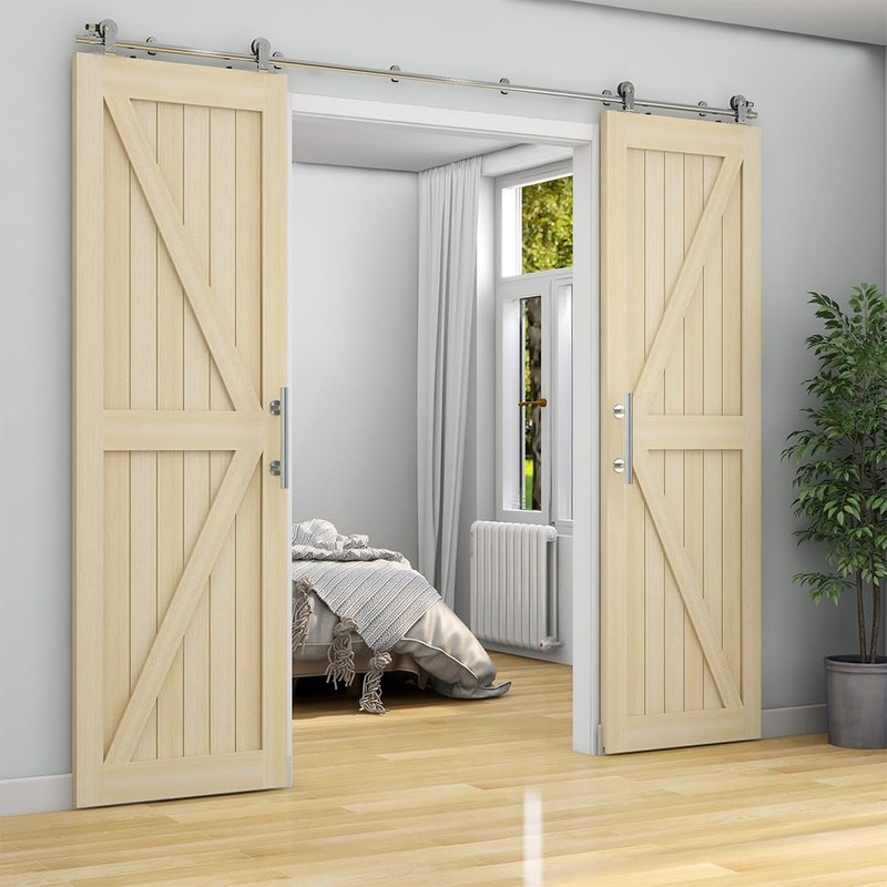 QINAIXQM 24 cm Sliding Door Handle, Double-Sided Barn Door Handle,