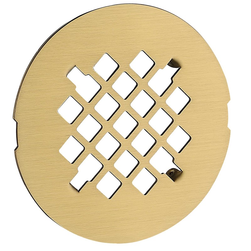 4-1/4 inches Snap-On Round Shower Drain Cover, Stainless Steel (Brushed