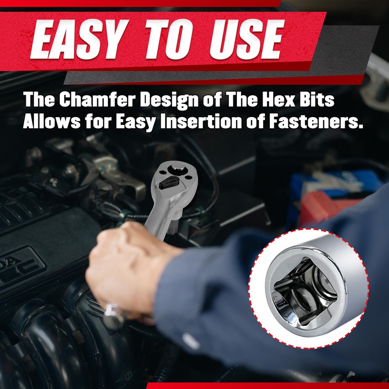 EACELIY 64PCS 1/4,3/8&1/2” Master Torx Bit Socket Set and External