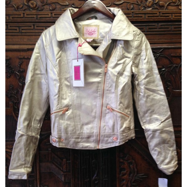 Pink Envelope New Pink Envelope Junior Faux Leather Moto Jacket,