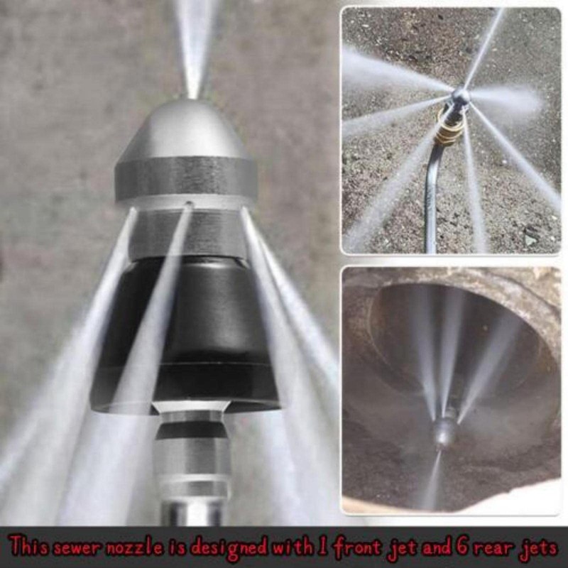 Sewer Cleaning Tool High-Pressure Nozzle, 2 Pack Sewer Jetter Kit