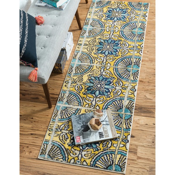 Unique Loom Estrella Collection Floral, Geometric, Vibrant, Modern, Abstract Area