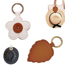 hllonn 2-Pack Magnetic Hat Holder Clips with Floral and Leaf Designs in White and Brown, Perfect for Travel, Attaches Hats to Handbags, Backpacks, and Luggage Securely, Leaves No Marks