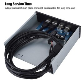 ASHATA 5.25" Front Panel,4 USB Port Optical Drive Front Panel,Multifunction 5.25 Inch 19 Pin/9Pin to USB 3.0 USB 2.0 4 Port Metal Optical Drive Bay for Windows, XP, 7 32