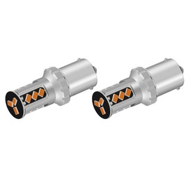BlyilyB 12-48V Amber 1156 BA15S P21W 1000LM Super Bright 3030 18SMD 6W LED Light Turn Signal (Pack of 2)