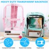 Amylove Clear Black Backpacks Bulk 15" PVC Transparent Backpack Large