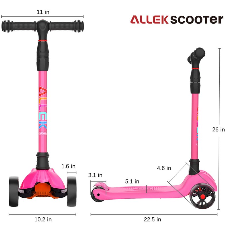 Allek Kick Scooter B02, Lean 'N Glide Scooter with Extra