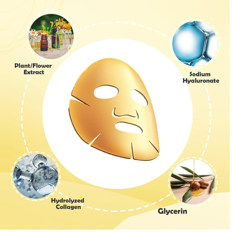 24K Gold Bio Collagen Face Mask - Eye Mask -