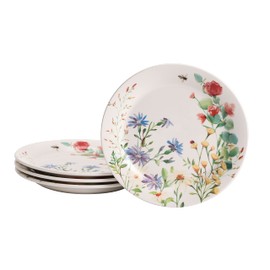 Bico Summer Provence Ceramic Salad Plates, 8.75 inch, Set of 4, for Salad, Appetizer, Microwave & Dishwasher Safe