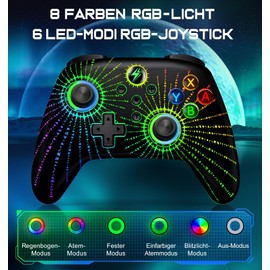 ALEEMTRY Switch Controller, Wireless Controller Switch with RGB Joystick, Programmable & Sync Buttons, 1000 mAh, Controller Switch for Switch/Lite/OLED