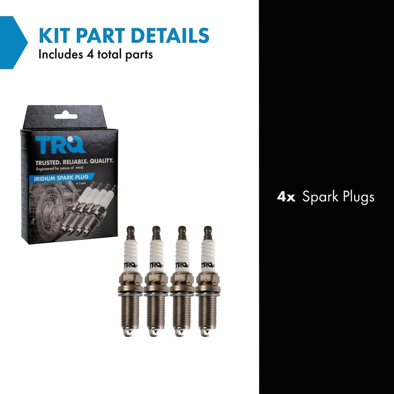 TRQ Iridium Spark Plugs Engine Tune Up Ignition Kit 4