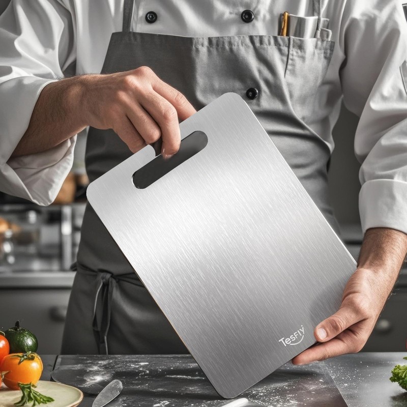 2 Pack Titanium Cutting Board - 100% Pure Titanium Cutting