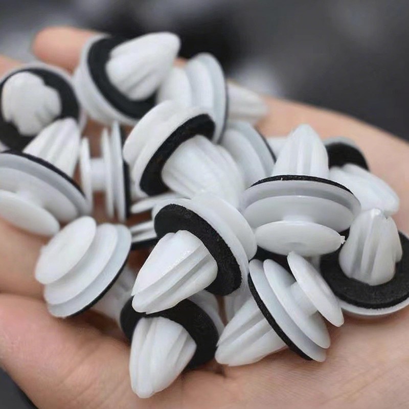 fKiZanthene Car Trim Clips, 50 Pcs White Plastic Trim Clips,