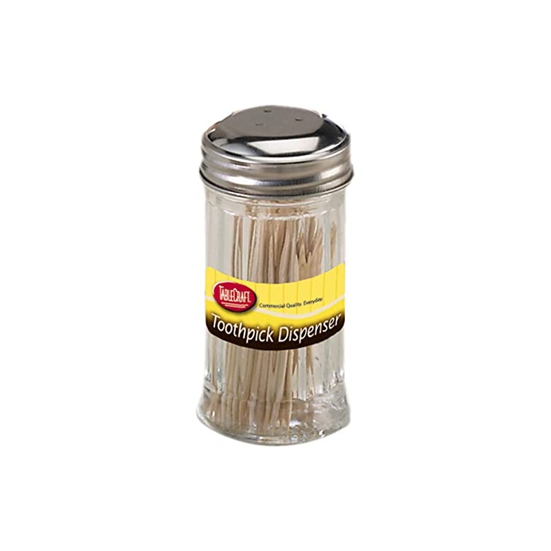 Tablecraft Products Glass Toothpick Dispenser with Picks