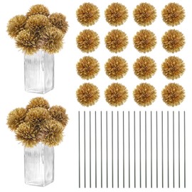 M METERXITY 30-Pack Artificial Chrysanthemum Ball Flowers,11 Inch Faux Chrysanthemum Silk Bouquets Real Touch Faux Flowers for Home/Wedding/Christmas/Party[Gold]