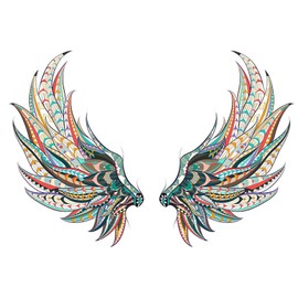 WOHAHA Colourful Feathers Wings Wall Sticker Wall Decals Girls Kids Bedroon Wall Stickers Peel and Stick Living Room Office Nursery Wall Art Murals Decor